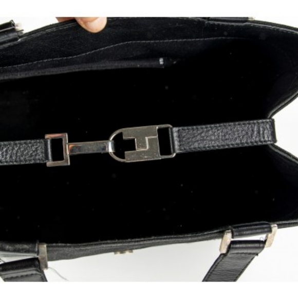 Rare lambertson truex black canvas tote bag with leather trim - Picture 3 of 8